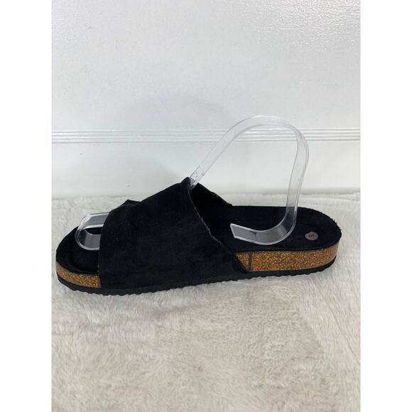Jolimall Womens Black Suede Cork Slip-On Sandals Size 8 - Picture 6 of 9